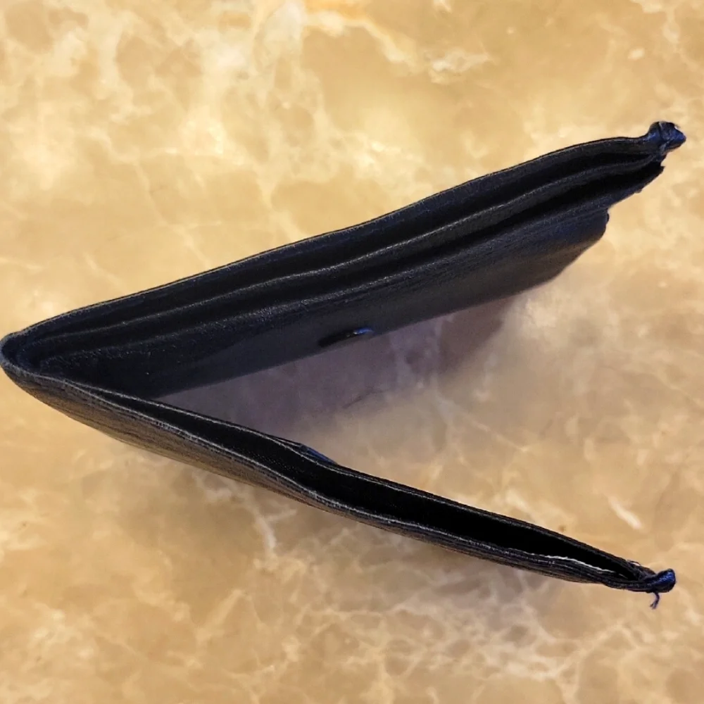 Black Money & Card Holder Genuine Leather Accessory